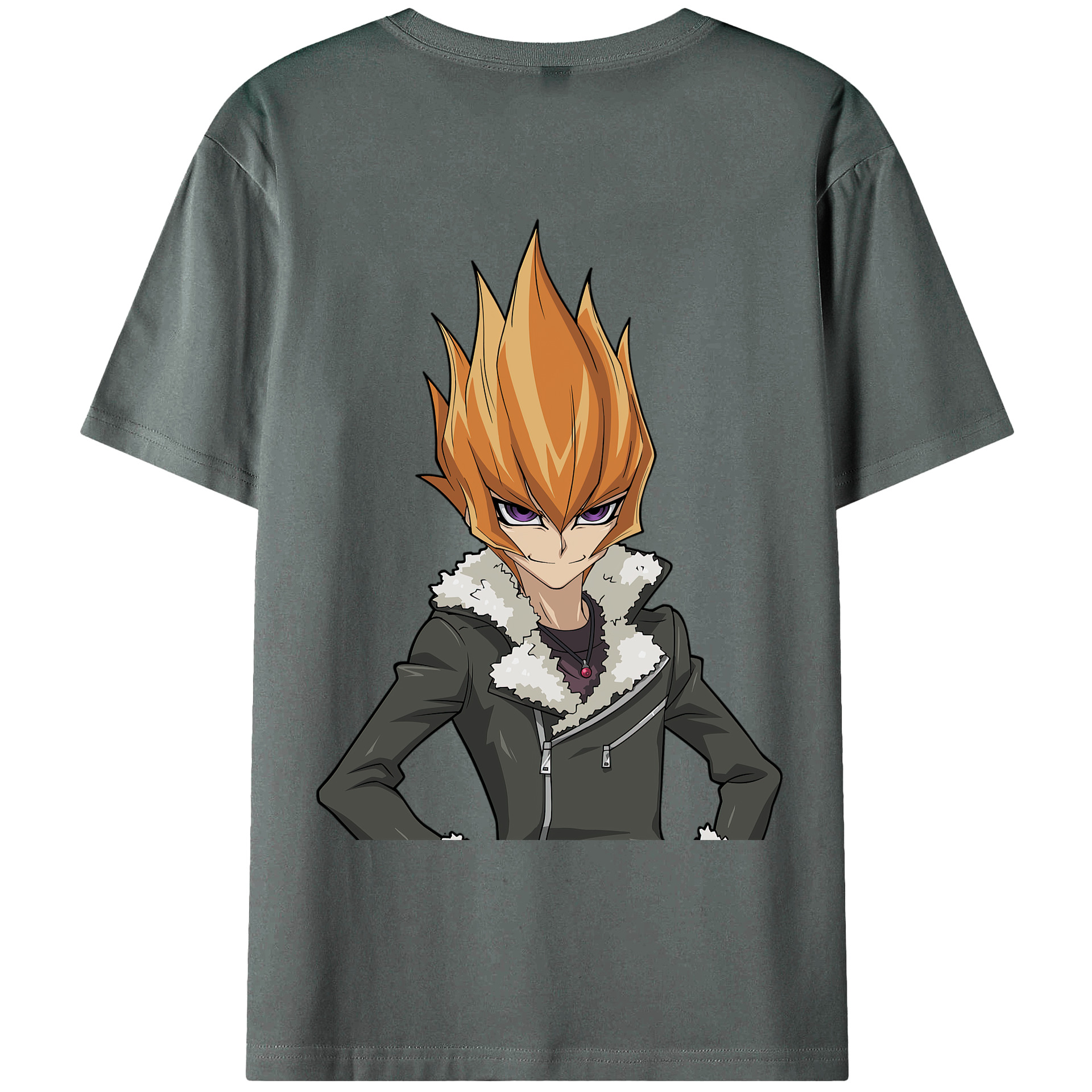（画像用） 遊☆戯☆王 Yu-Gi-Oh! 綿100％ メンズ半袖Tシャツ（バックプリント） 通気性